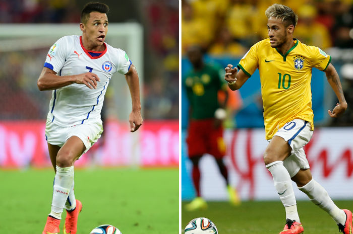 Sanchez e Neymar são os craques das equipes. Foto: JUAN BARRETO GABRIEL BOUYS / AFP