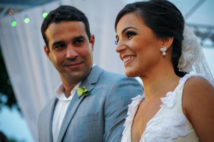 Casamento de Percol e Cecília Ramos foi realizado em abril. Foto: reprodução/facebook